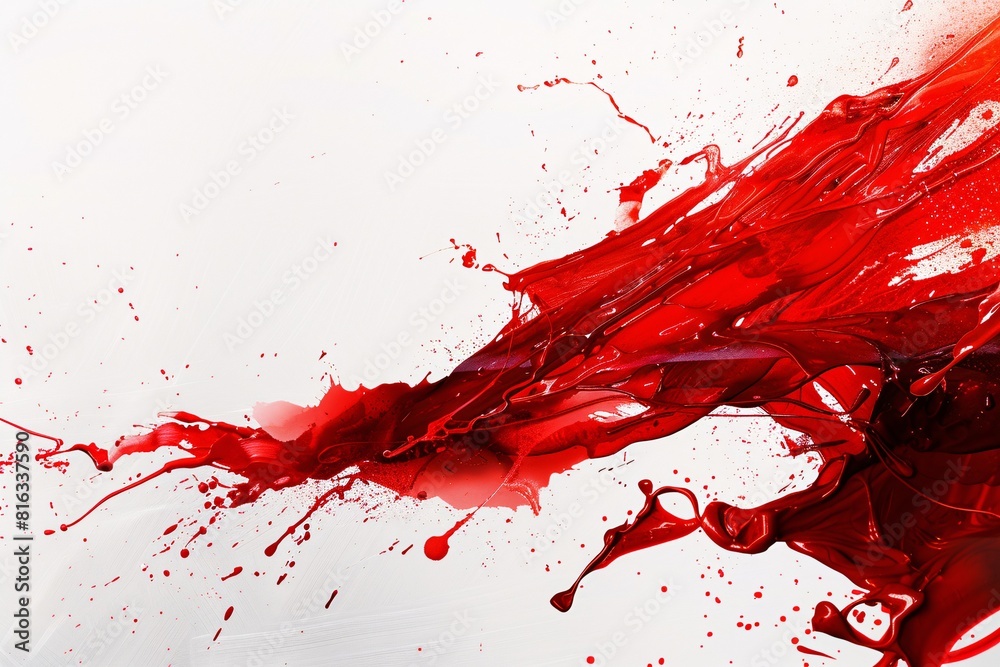 Vivid Splash of Red Ink Art