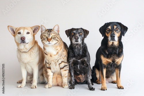 Obraz na płótnie Comparison of Cat and Dog Breeds w salonie