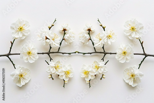 Obraz na płótnie Symmetrical Floral Arrangement with Cherry Blossoms w salonie