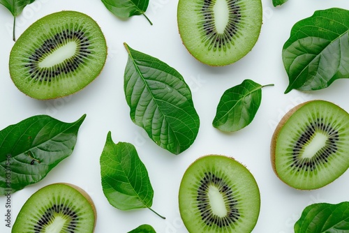 Obraz na płótnie A Collection of Whole Kiwi Fruit w salonie