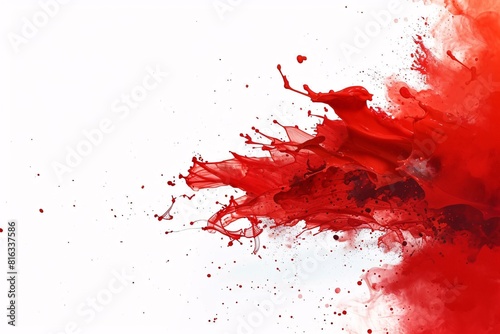 Abstract Splash Art with Red Paint