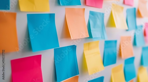 Wall of Post-it Notes Full of Tasks