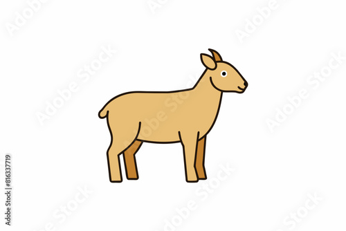 mountain goat cartoon vector illustration