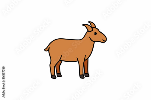 mountain goat cartoon vector illustration