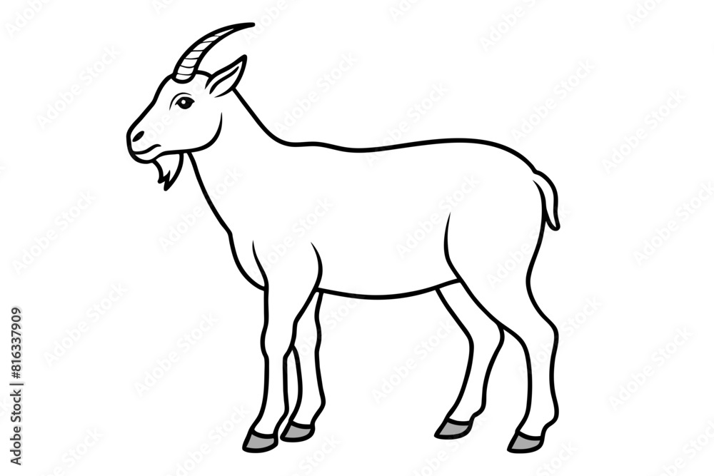 mountain goat vector silhouette illustration