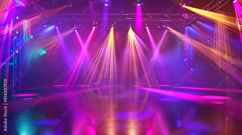 Vibrant Light Show in an Indoor Arena