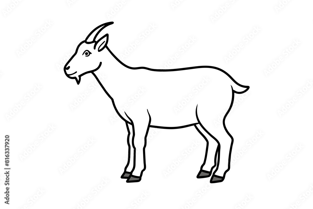 mountain goat vector silhouette illustration