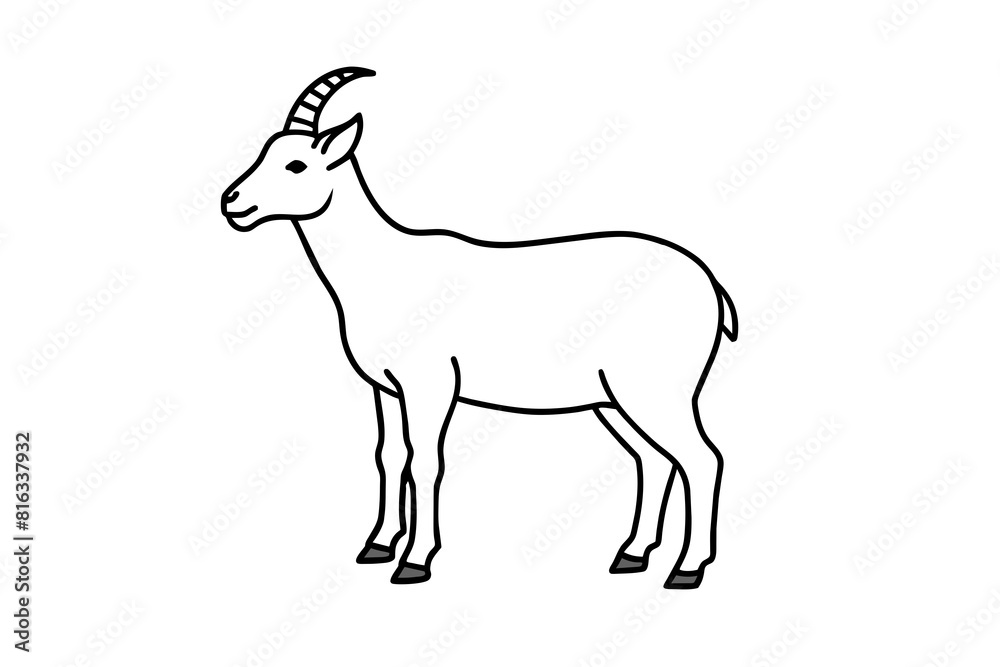 mountain goat vector silhouette illustration mountain goat vector silhouette illustration