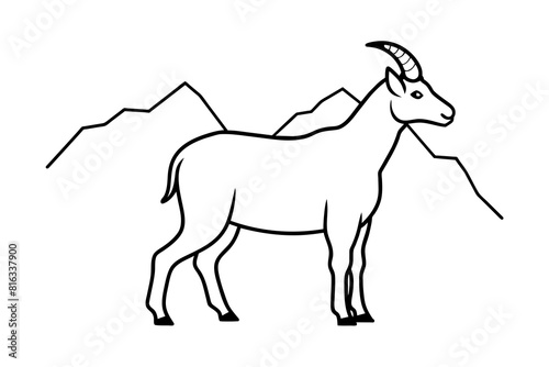 mountain goat vector silhouette illustration