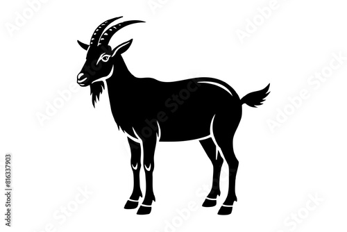 mountain goat vector silhouette illustration © Shiju Graphics