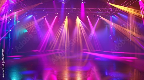 Obraz na płótnie Vibrant Light Show in an Indoor Arena w salonie