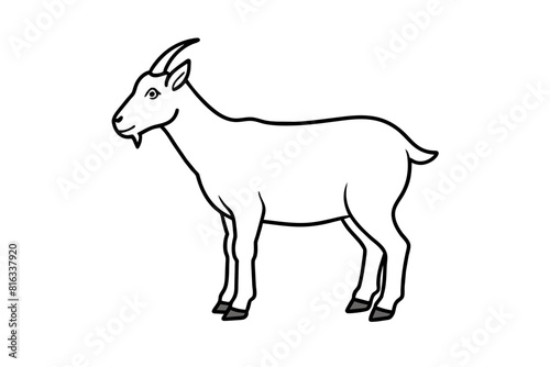 mountain goat vector silhouette illustration