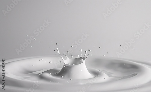Obraz na płótnie Milk Splash with Bubbles in 3D Perspective w salonie