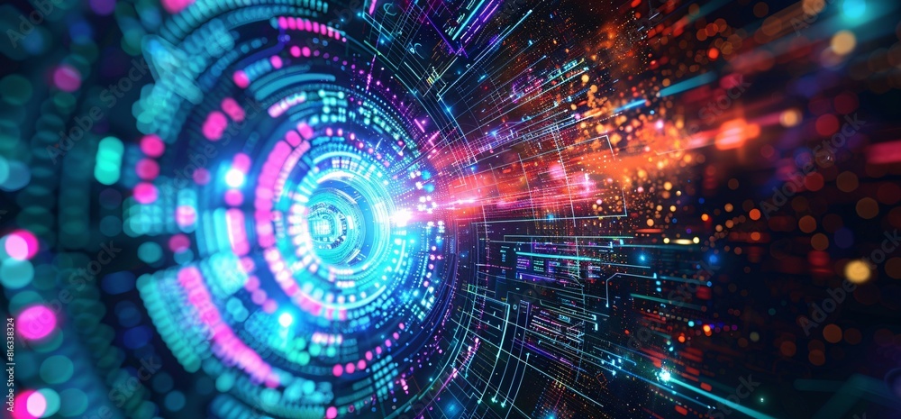 Vibrant Digital Art: Abstract Cosmic Patterns Vibrant Digital Art: Abstract Cosmic Patterns