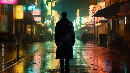 A photograph of an iconic movie scene featuring Neo from 