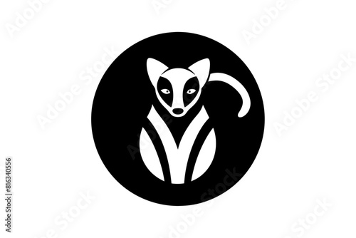 lemur head logo icon silhouette vector illustration