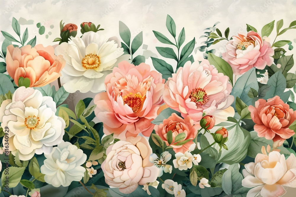Obraz premium Artistic Bouquet of Flower Illustration