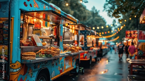 City Festival Food Truck: Selective Focus on Delicious Treats
