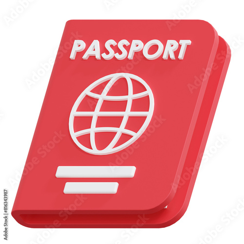 travel passport 3d icon holiday illustration