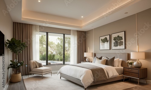 Luxurious Property Showcase High-Resolution Imagery of Platinum Bedroom Decor