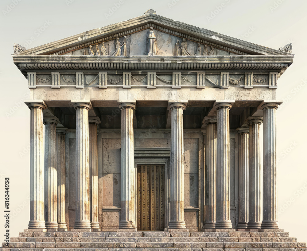 A front view of greek temple