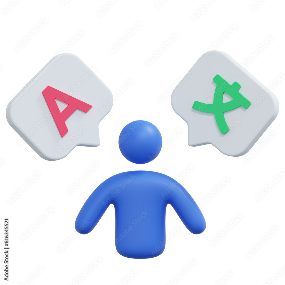 polyglot language learning 3d icon illustration polyglot language learning 3d icon illustration