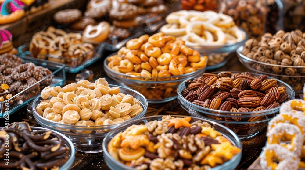 Event Featuring a Variety of Sweets Nuts and Pretzels