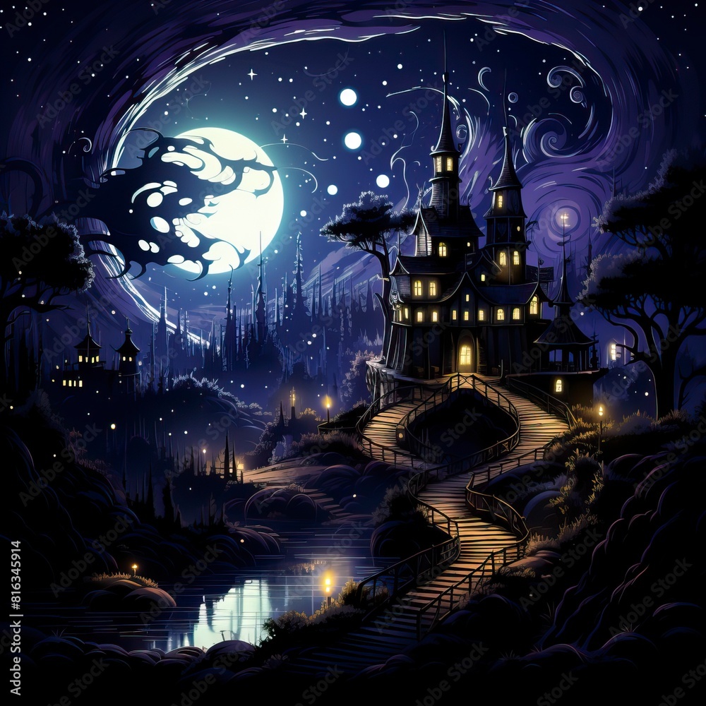 Obraz premium A dreamlike abstract background with surreal landscapes