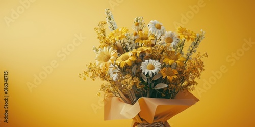 yellow flower bouquet arrangement gift, ai