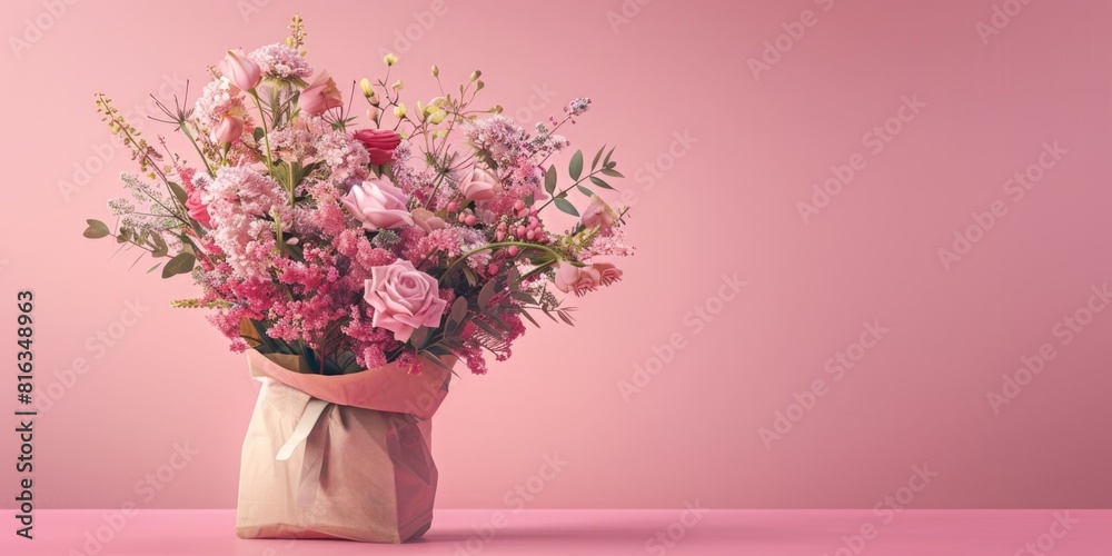 pink flower bouquet arrangement gift, ai pink flower bouquet arrangement gift, ai