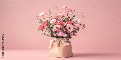 pink flower bouquet arrangement gift  ai