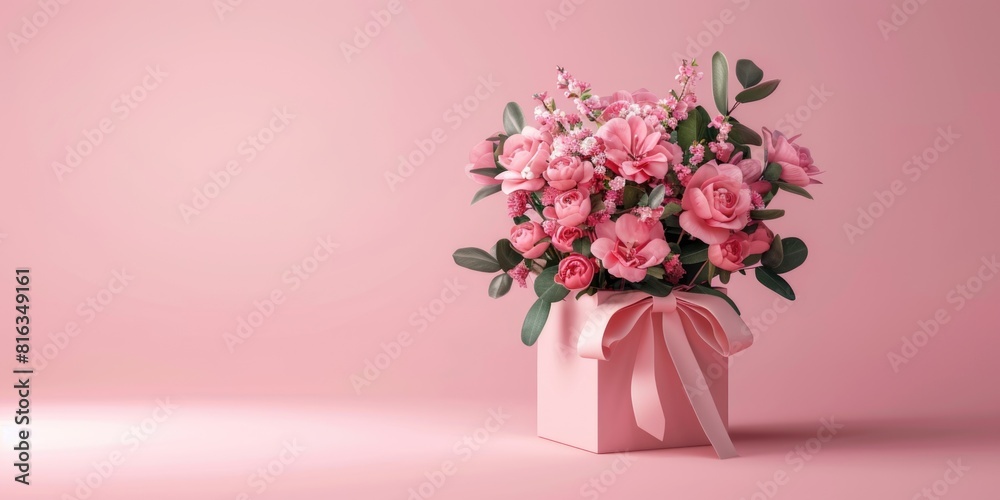 pink flower bouquet arrangement gift, ai