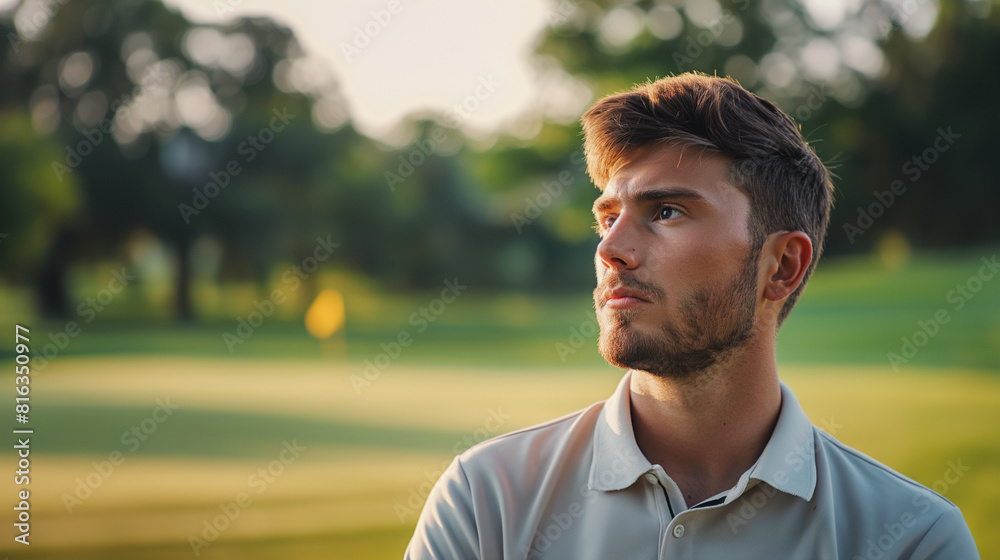 ゴルフを楽しむ若い男性 Young man enjoying golf ゴルフを楽しむ若い男性 Young man enjoying golf