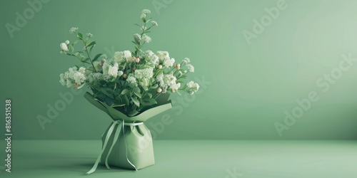 green flower bouquet arrangement gift, ai