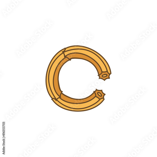 Letter C Churros logo icon vector template.eps