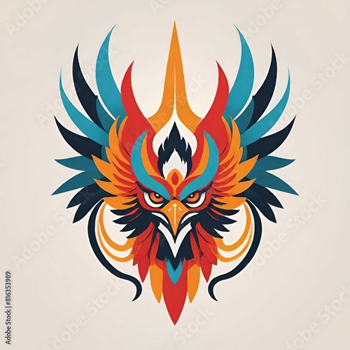 colorful eagle bird logo template design illustration photo