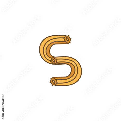 Letter S Churros logo icon vector template.eps