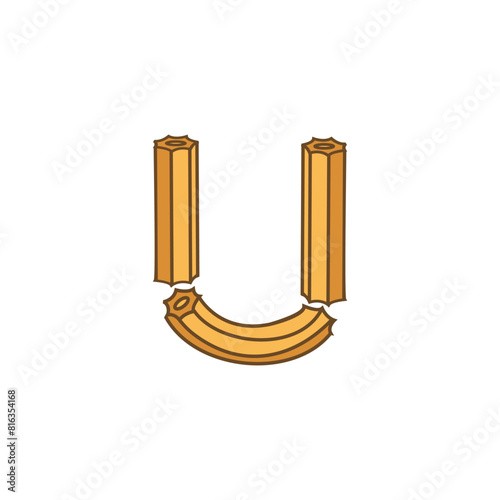 Letter U Churros logo icon vector template.eps
