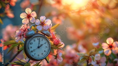 Spring Forward: Blooming Flowers in Vibrant Colors on a Sunny Day