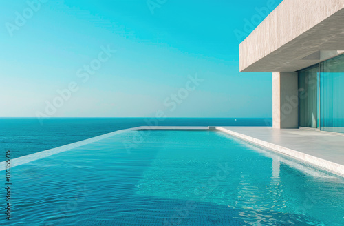  pool blue, view at see, minimalist, arquitecto jose dorta, falaw © Sattawat