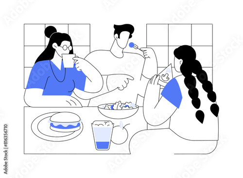 Sharing lunch isolated cartoon vector illustrations.