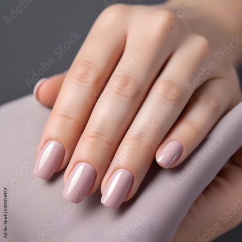 hands with french manicure photo