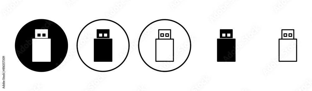 Usb icon set. Flash disk icon vector Usb icon set. Flash disk icon vector