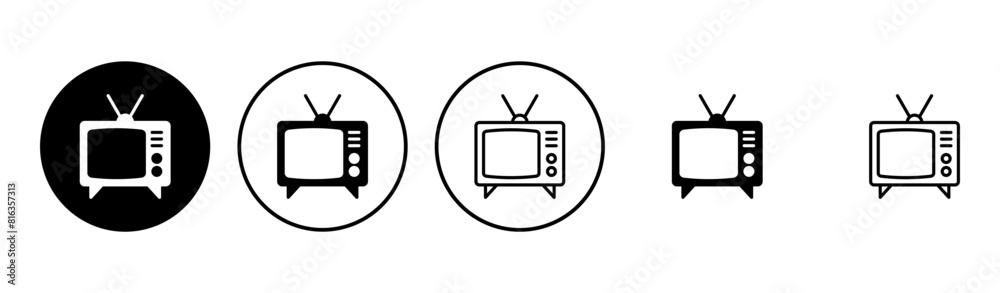 Tv icon set. television icon vector Tv icon set. television icon vector