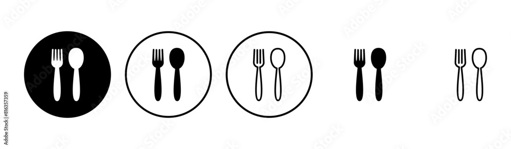 spoon and fork icon set. spoon, fork and knife icon vector. restaurant icon spoon and fork icon set. spoon, fork and knife icon vector. restaurant icon