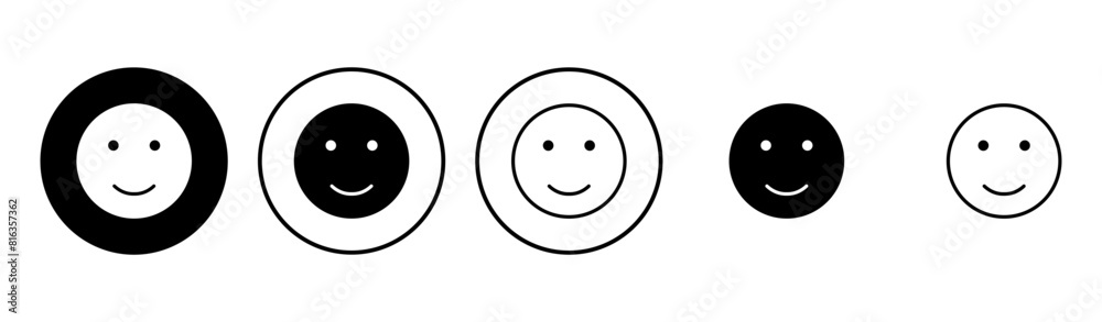 Fototapeta premium smile icon set. smile emoticon icon. feedback
