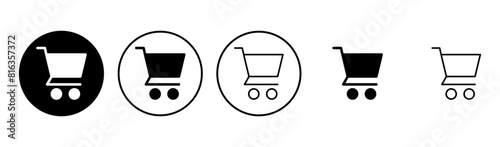 Shopping icon set. Shopping cart icon. Trolley icon vector