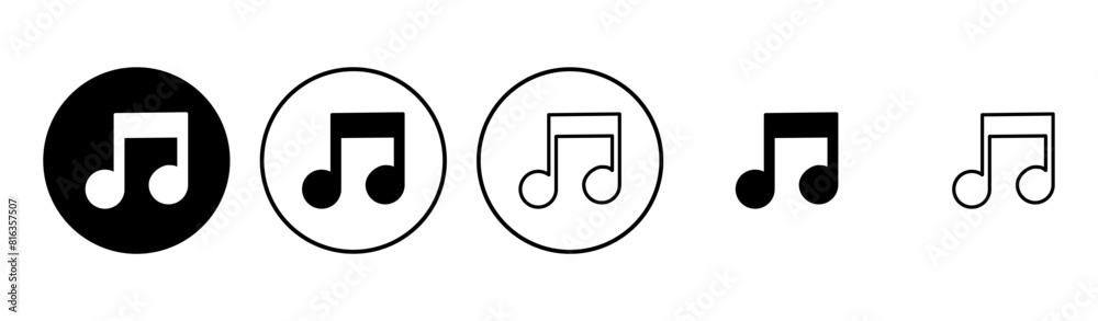 Music icon set. note music icon vector. tone icon Music icon set. note music icon vector. tone icon