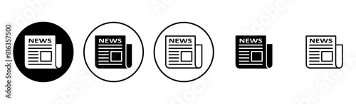 Newspaper icon set. news paper vector sign