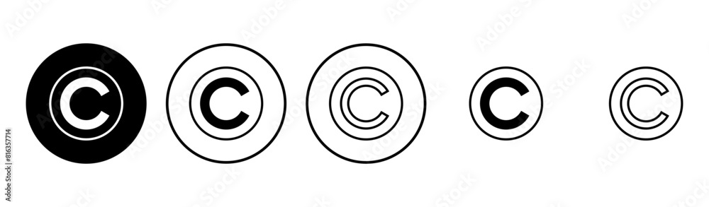 Copyright icon set. copyright symbols